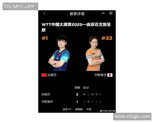平野美与孙颖莎巅峰对决乒乓球赛场谁能笑到最后引发关注